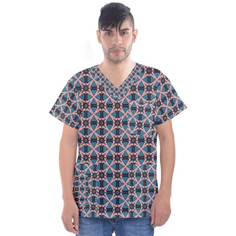 Df Alhambrine Cetta Men s V-neck Scrub Top by deformigo