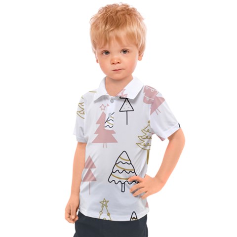 Christmas Pattern Kids  Polo Tee by Vaneshart