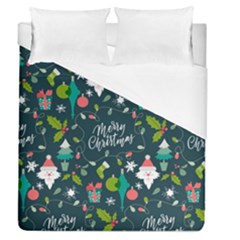 Funny Christmas Pattern Background Duvet Cover (queen Size) by Vaneshart