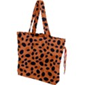 Orange Cheetah Animal Print Drawstring Tote Bag View1