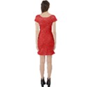 Modern Red And White Confetti Pattern Short Sleeve Skater Dress View2