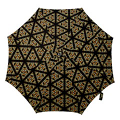 Pattern Stained Glass Triangles Hook Handle Umbrellas (large) by HermanTelo