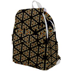 Pattern Stained Glass Triangles Top Flap Backpack by HermanTelo