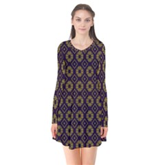 Df Festus Regence Long Sleeve V-neck Flare Dress by deformigo