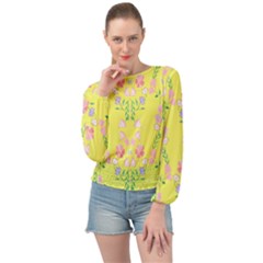 I Love Pink Flowers 2 Banded Bottom Chiffon Top by fabqa