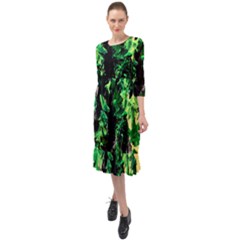 Plants 1 2 Ruffle End Midi Chiffon Dress by bestdesignintheworld