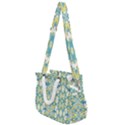 Colored Geometric Ornate Patterned Print Rope Handles Shoulder Strap Bag View1