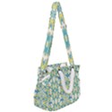 Colored Geometric Ornate Patterned Print Rope Handles Shoulder Strap Bag View2