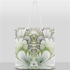 Fractal Delicate White Background Full Print Rope Handle Tote (large) by HermanTelo