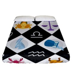 Zodiac Astrology Horoscope Fitted Sheet (queen Size) by HermanTelo