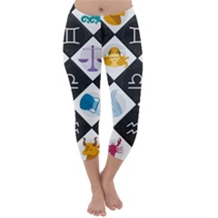 Zodiac Astrology Horoscope Capri Winter Leggings  by HermanTelo