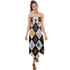 Zodiac Astrology Horoscope Halter Tie Back Dress  by HermanTelo