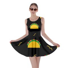 Festive Seamless Pattern With National Taco Food Skater Dress by Wegoenart