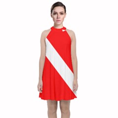 Diving Flag Velvet Halter Neckline Dress  by FlagGallery