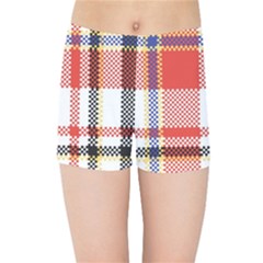 Plaid Mosaic Pixel Seamless Pattern Kids  Sports Shorts by Wegoenart