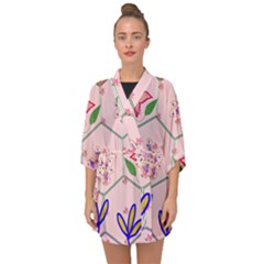 Cocoon Half Sleeve Chiffon Kimono by fabqa