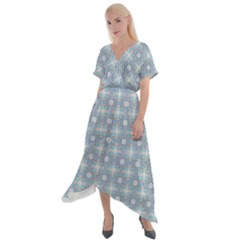 Chiccoli Cross Front Sharkbite Hem Maxi Dress by deformigo