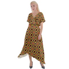 Pitaka Cross Front Sharkbite Hem Maxi Dress by deformigo