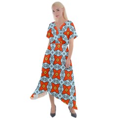 Vico Cross Front Sharkbite Hem Maxi Dress by deformigo