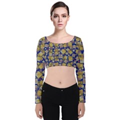 Zappwaits Velvet Long Sleeve Crop Top by zappwaits