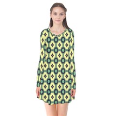 Thysiani Long Sleeve V-neck Flare Dress by deformigo