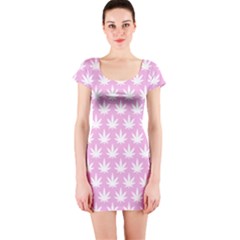 Kawaii Cannabis  Short Sleeve Bodycon Dress by thethiiird