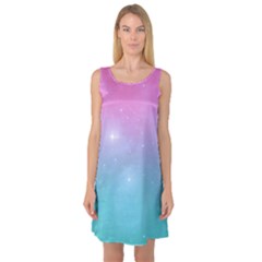 Pastel Goth Galaxy  Sleeveless Satin Nightdress by thethiiird