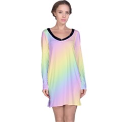 Pastel Goth Rainbow  Long Sleeve Nightdress by thethiiird