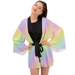 Pastel Goth Rainbow  Long Sleeve Kimono by thethiiird