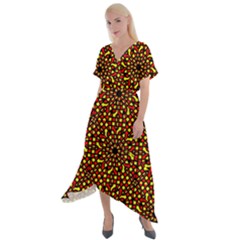 Rby-c-3-8 Cross Front Sharkbite Hem Maxi Dress by ArtworkByPatrick