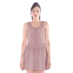 Pink Alligator Print Scoop Neck Skater Dress by LoolyElzayat