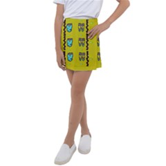 Peace People Hippie Friends And Free Living Fauna Kids  Tennis Skirt by pepitasart