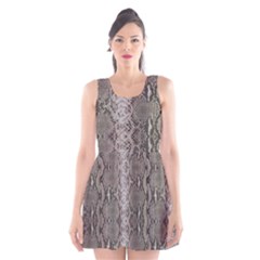 Python Snakeskin Print Scoop Neck Skater Dress by LoolyElzayat