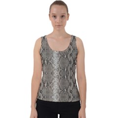 Python Snakeskin Print Velvet Tank Top by LoolyElzayat