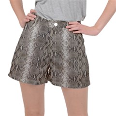 Python Snakeskin Print Ripstop Shorts by LoolyElzayat