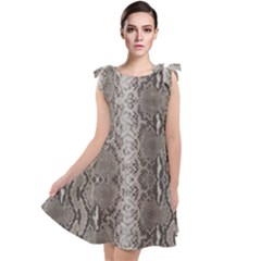 Python Snakeskin Print Tie Up Tunic Dress by LoolyElzayat