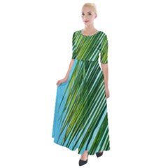 Tropical Palm Half Sleeves Maxi Dress by TheLazyPineapple