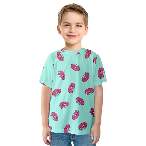 Donuts Pattern Food Colourful Kids  Sport Mesh Tee by Vaneshart