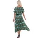 Nature Pattern Spring Green Cross Front Sharkbite Hem Maxi Dress View2