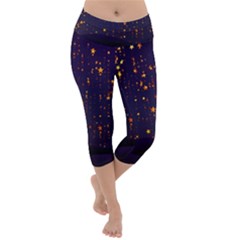 Christmas Background Star Lightweight Velour Capri Yoga Leggings by Vaneshart