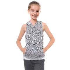 Triangle Poly Low Poly Background Kids  Sleeveless Hoodie by Vaneshart