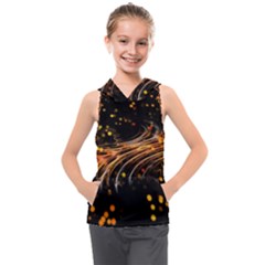 Abstract Background Particles Wave Kids  Sleeveless Hoodie by Vaneshart