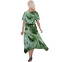 Green Wet Rain Water Drops Plant Cross Front Sharkbite Hem Maxi Dress View2