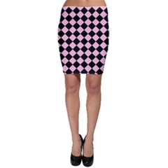 Block Fiesta - Blush Pink & Black Bodycon Skirt by FashionBoulevard