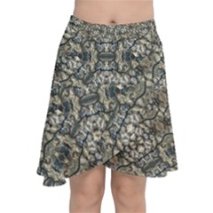 Urban Art Textured Print Pattern Chiffon Wrap Front Skirt by dflcprintsclothing