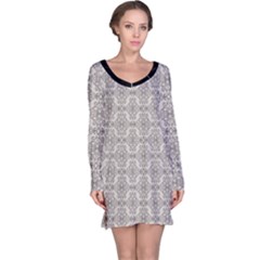 Timeless - Black & Abalone Grey Long Sleeve Nightdress by FashionBoulevard