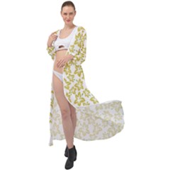 Cute Flowers - Ceylon Yellow Maxi Chiffon Beach Wrap by FashionBoulevard