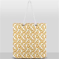 Cute Flowers - Honey Orange White Full Print Rope Handle Tote (large) by FashionBoulevard