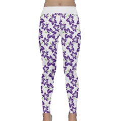 Cute Flowers - Imperial Purple Classic Yoga Leggings by FashionBoulevard