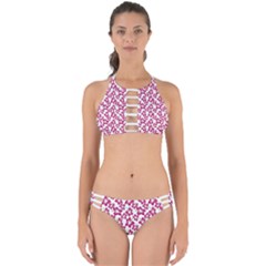 Cute Flowers - Peacock Pink White Perfectly Cut Out Bikini Set by FashionBoulevard